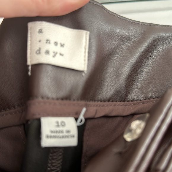 A New Day Brown Faux Leather Pants - Picture 5 of 8